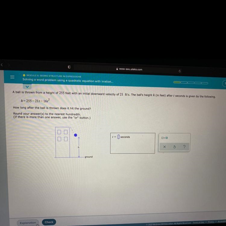 H=255-21t-16t^2 PLEASE HELP!!-example-1