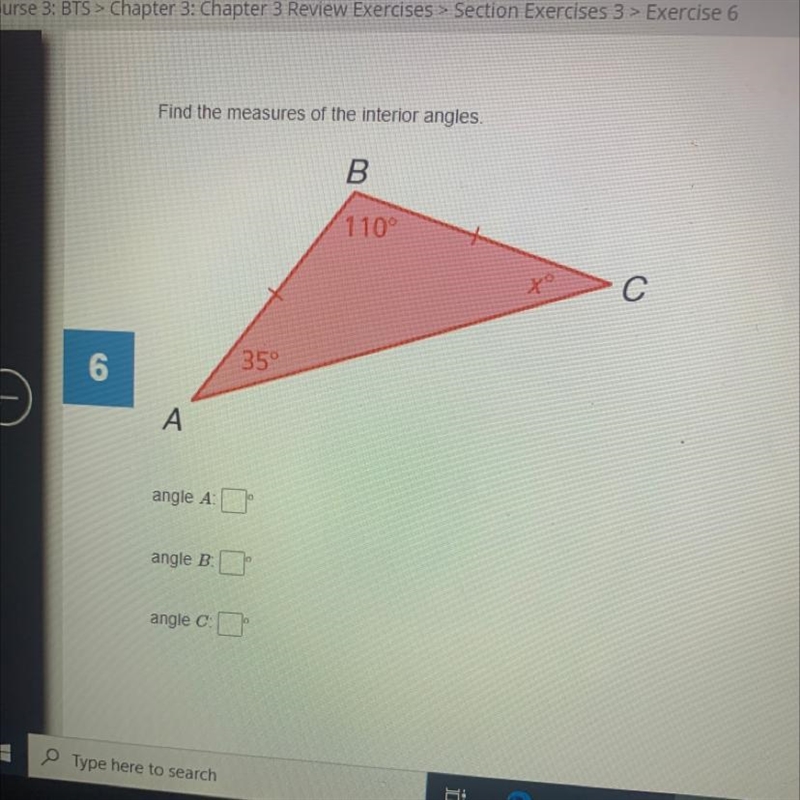 Find the measures of the interior angles 110 degrees-example-1