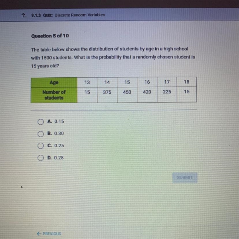 50 POINTS!!! HELP ASAP! The table below shows the distribution of students by age-example-1