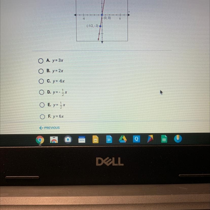 What is the equation of the following line?-example-1