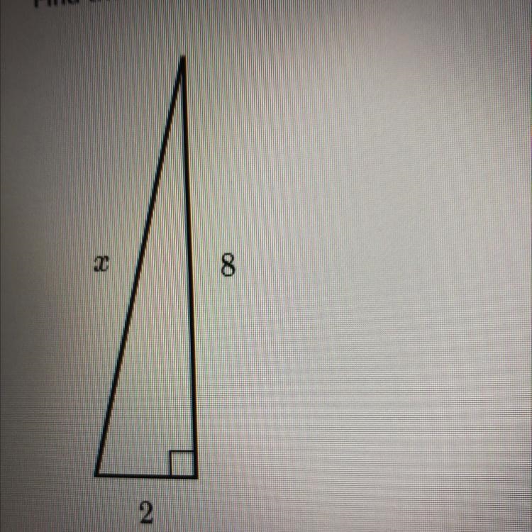 Find the value of x in the triangle shown below 8 2-example-1