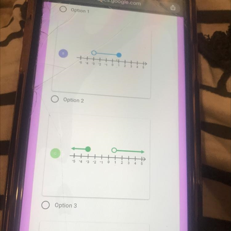 Which number line represents -3 < x < 1? H -5 4 3 2 1 1 2 3 3 4 5-example-1