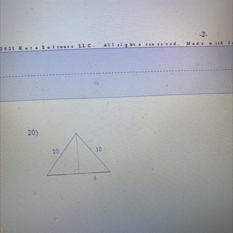 Find the area of the triangle using Pythagorean theorem-example-1