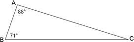 Identify m∠C in the triangle shown. Question 6 options: A) 17° B) 23° C) 21° D) 19°-example-1