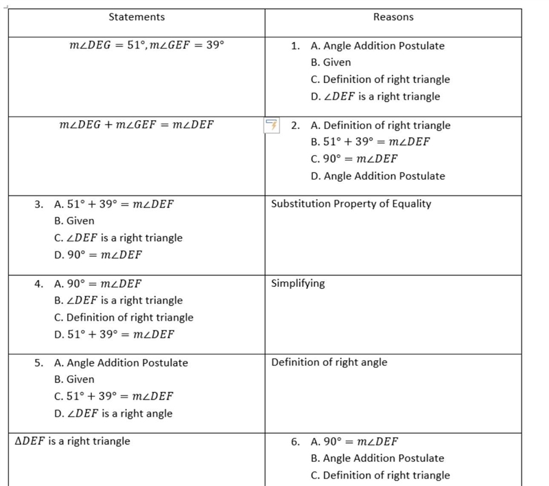 50 POINTS What is the correct reason for statement 2?-example-1