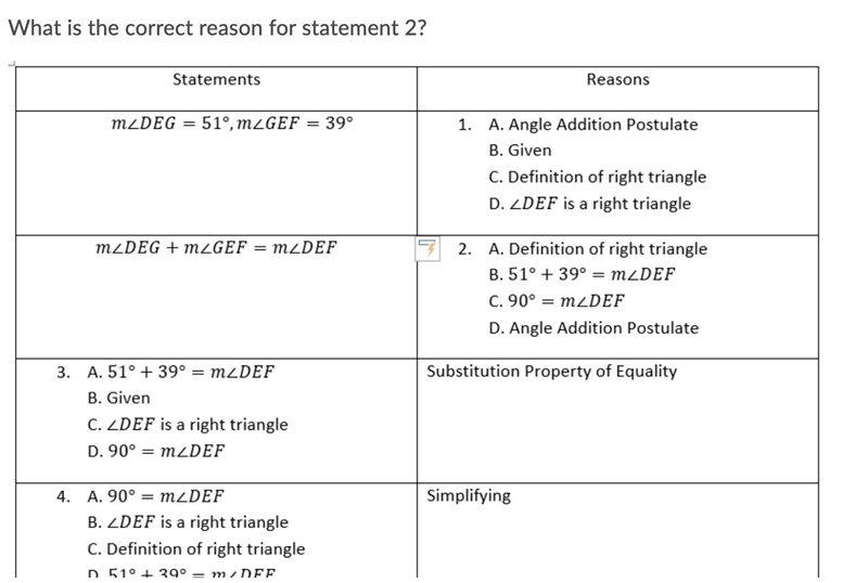 50 POINTS What is the correct reason for statement 2?-example-2