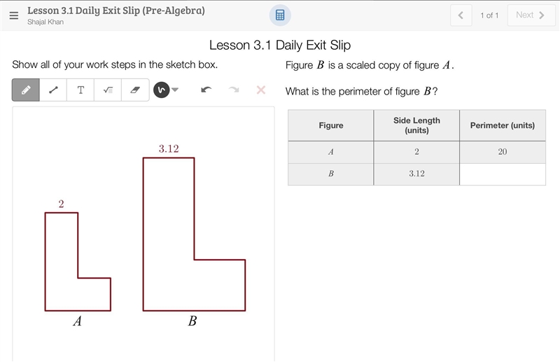 Please answer what is the perimeter of figure b-example-1