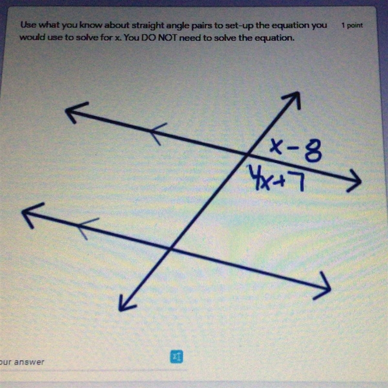 What is the equation needed to solve for X?-example-1