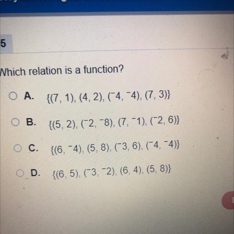 Which relation is a function?-example-1