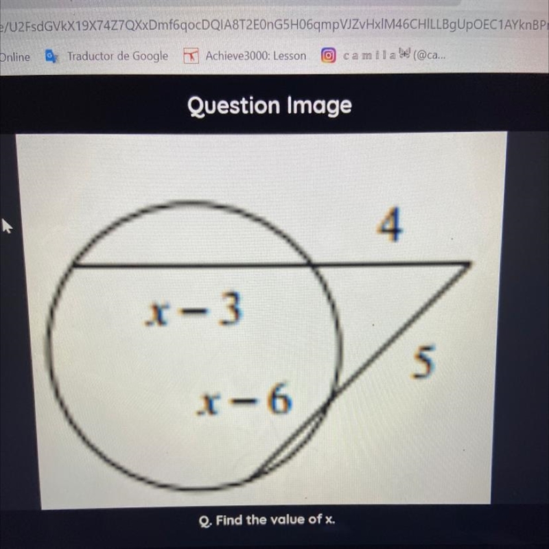 Q. Find the value of x. I need help-example-1