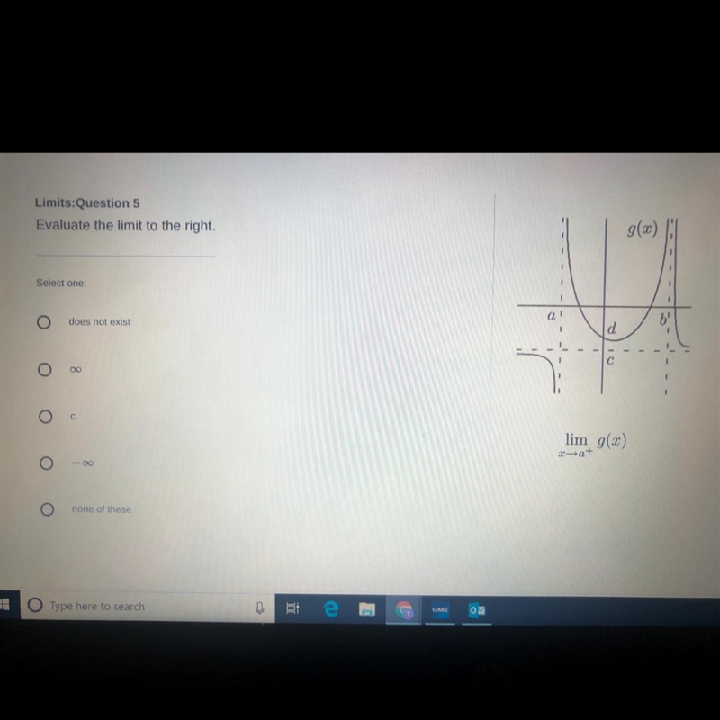 Evaluate the limit to the right - does not exist - infinity - C - negative infinity-example-1