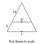 Explain why the two triangles below are similar by writing the appropriate similarity-example-1