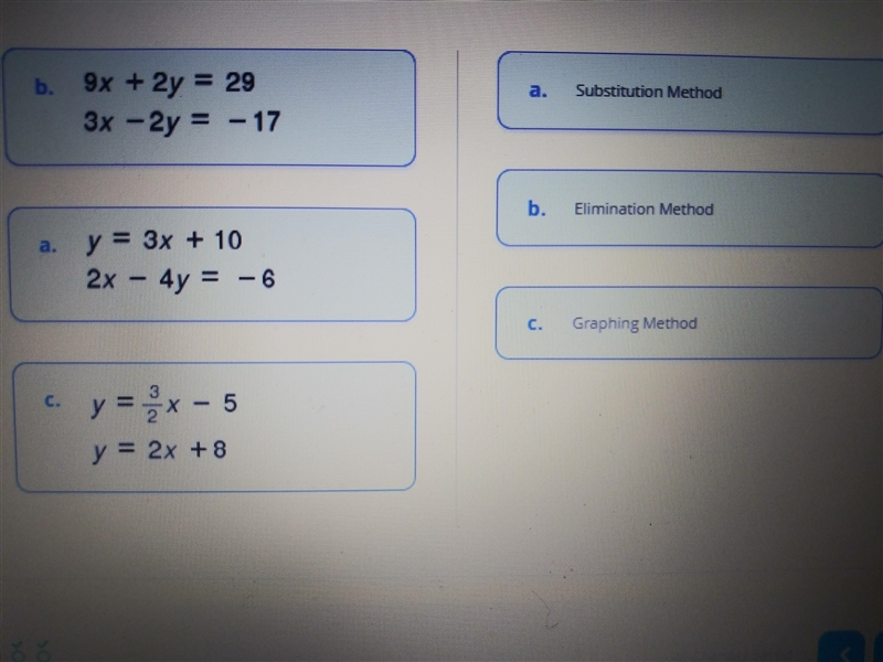 20 points Please help me match the equation with the method ty-example-1