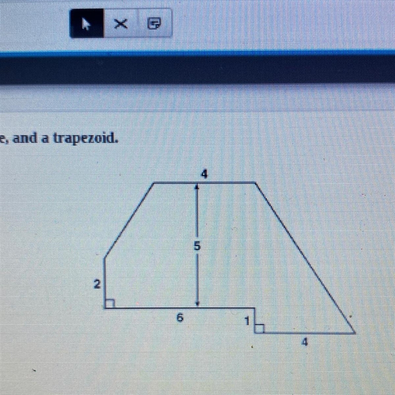 The figure below consists of a triangle, a rectangle, and a trapezoid. What is the-example-1