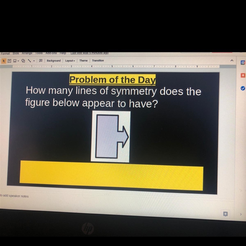 How many lines of symmetry does the figure below appear to have?-example-1