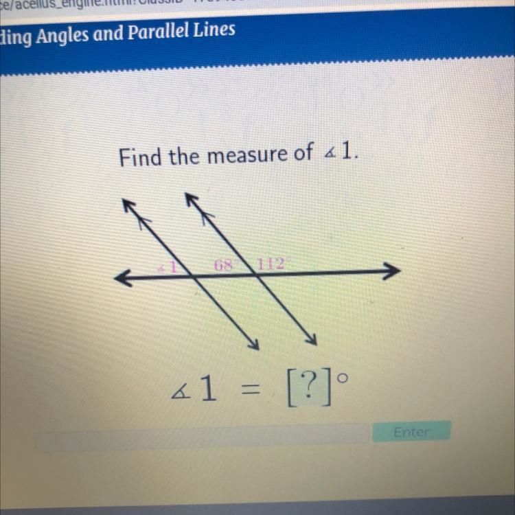 Find the measure of < 1. 41 [?] Enter-example-1