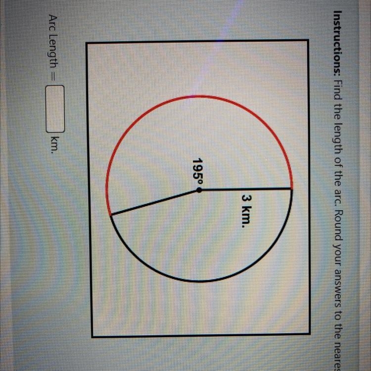 Find the length of the arc . round your answers to the nearest tenth-example-1