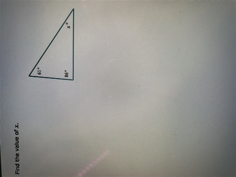 Find the value of x in the following triangle-example-1