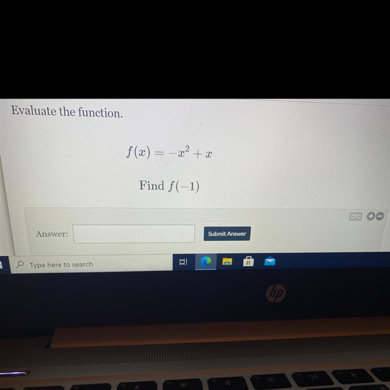 F(x) = –? + x Find f(-1)-example-1