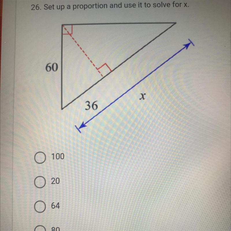 All changes saved 26. Set up a proportion and use it to solve for x. 60 x 36-example-1