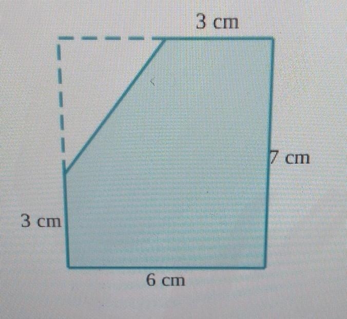 a right triangle is removed from a rectangle to create the shaded region shown below-example-1