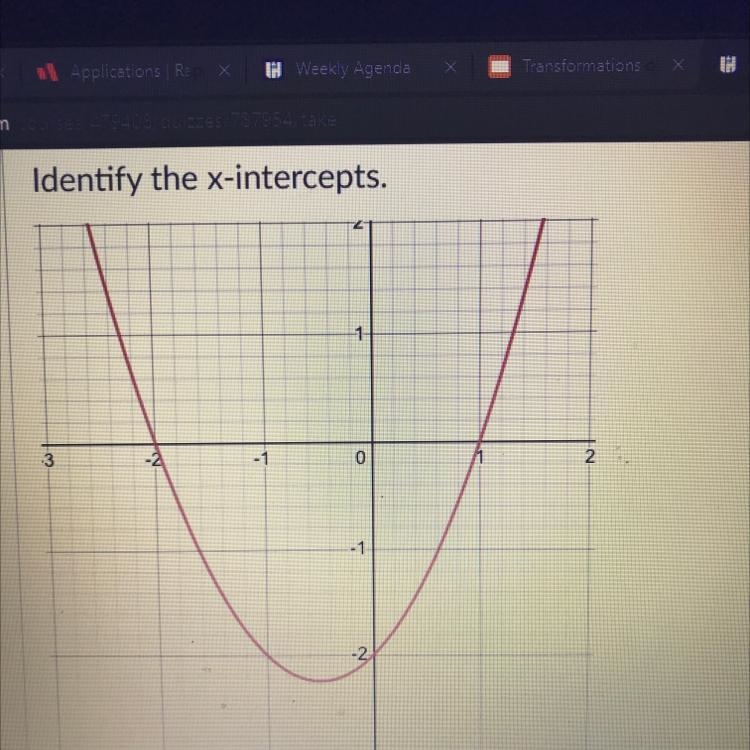 Answer choices are A.) x= 2 and x = -3 B.) x = 3 and x = 4 C.) -2 and x = -1 D.) -2 and-example-1