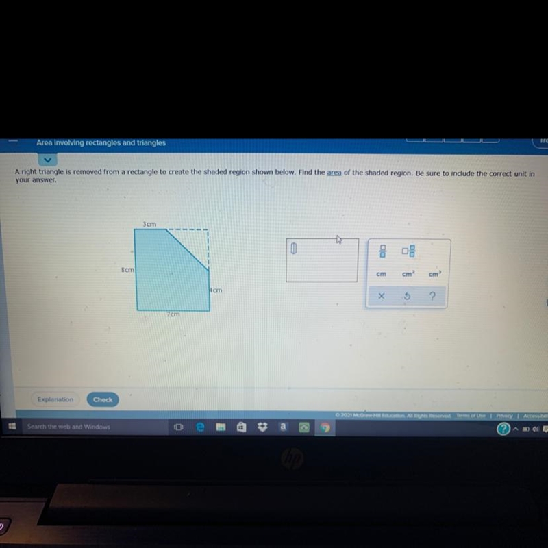 Area of rectangle or triangle-example-1