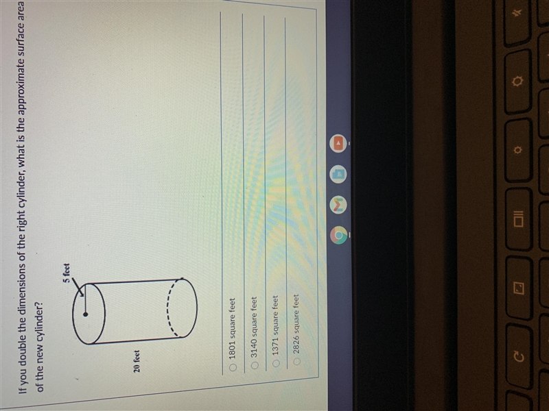 If you double the demensions of the right cylinder what is the approximate surface-example-1