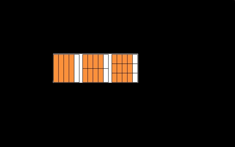 Select all the fractions that are equivalent to 4/5. Use the area models to help.-example-1