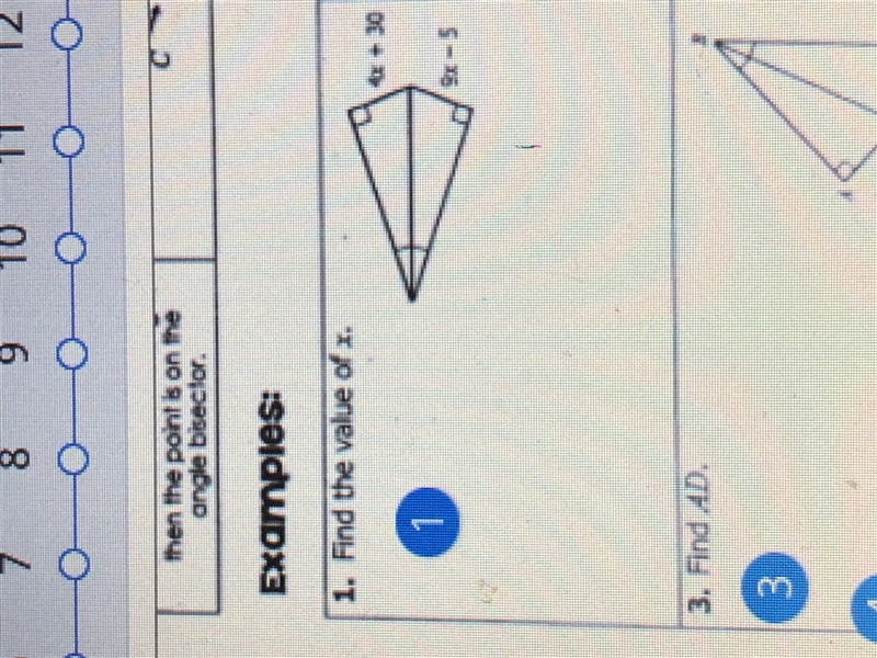 Find the value of x. 5.1 perp and angle bisectors geo-example-1