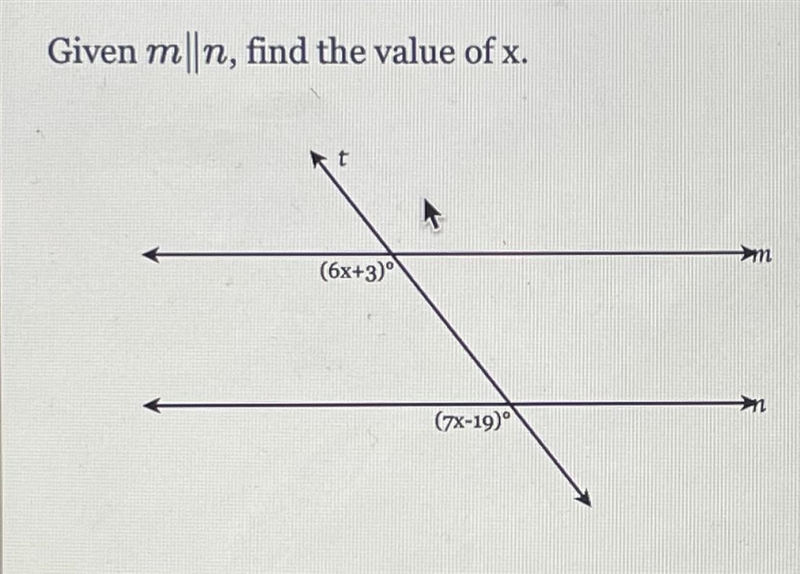 Given m//n find the value of x. see attachment.-example-1