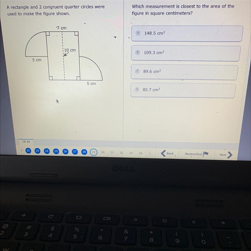 A rectangle and 2 congruent quarter circles were used to make the figure shown. Which-example-1