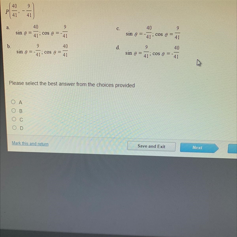 URGENT PLS! 45 pts. The given point P is located on the unit circle, similar to what-example-1