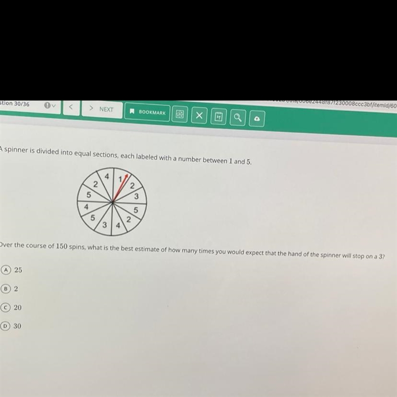 A spinner is divided into equal sections, each labeled with a number between one and-example-1