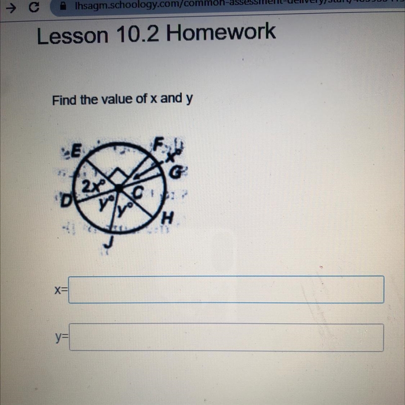 What does x and y =??????-example-1