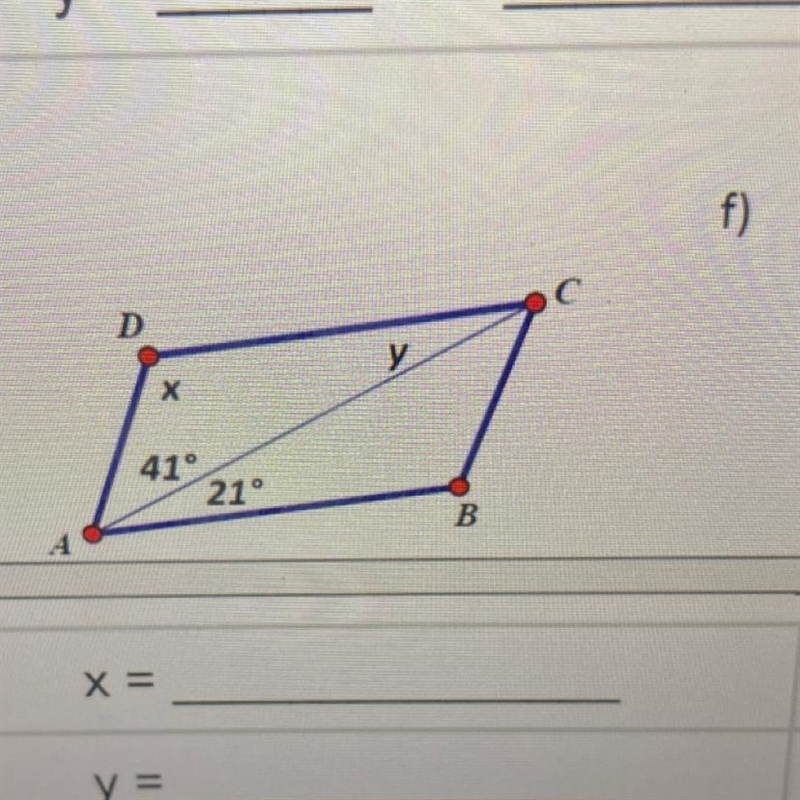 Please help this is due today!!!!! Given parallelogram ABCD determine the missing-example-1