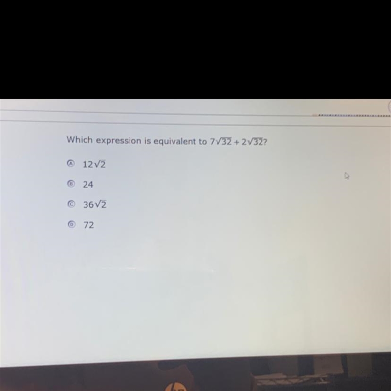 Which expression is equivalent to 7/32 + 2/32-example-1