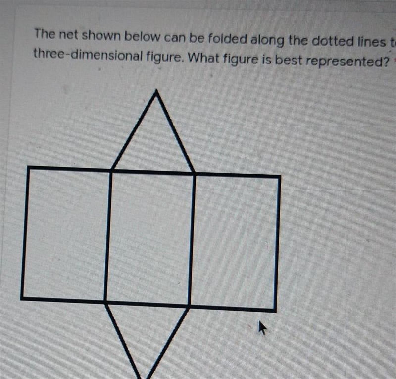 10 points The net shown below can be folded along the dotted lines to make a three-example-1