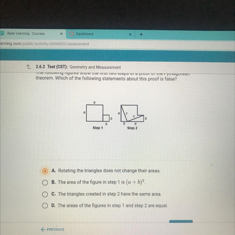 Question 14 of 17 Pls help I’m failing The following figures show the first two steps-example-1