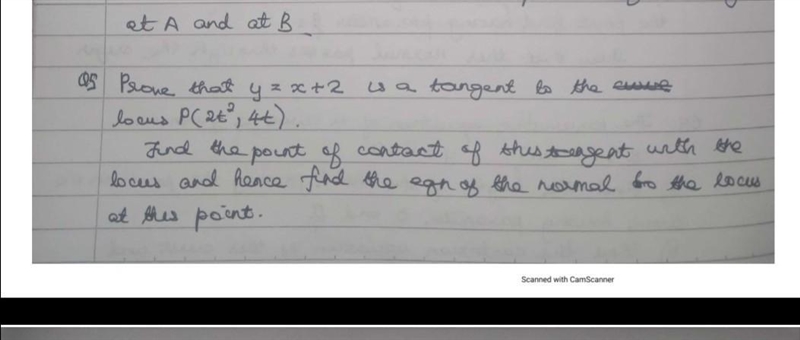 Help with 5 please( question tuped below too). Prove that y=x+2 is a tangent to the-example-1