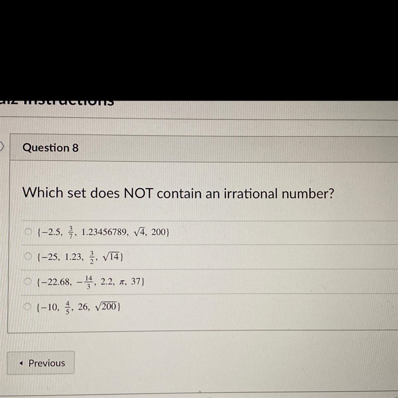 What does not contain an irrational number?-example-1