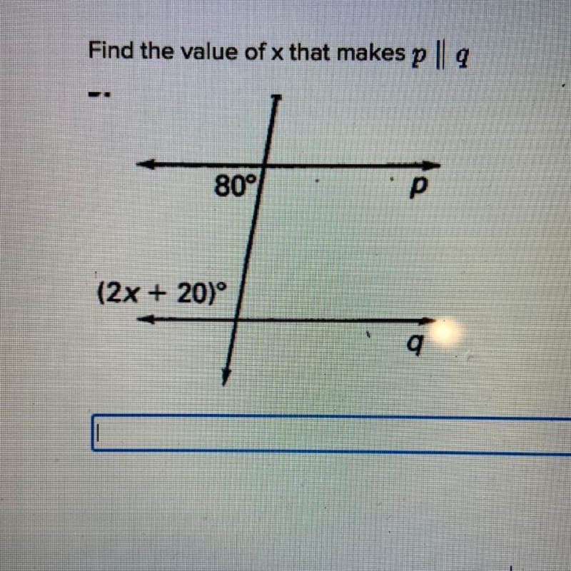 Find the value of x that makes p || q-example-1