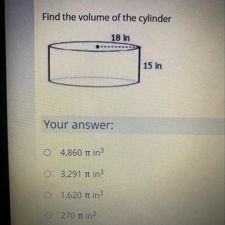 Find the volume of the cylinder-example-1