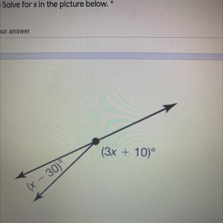 Solve for X in the picture below. Thanks-example-1