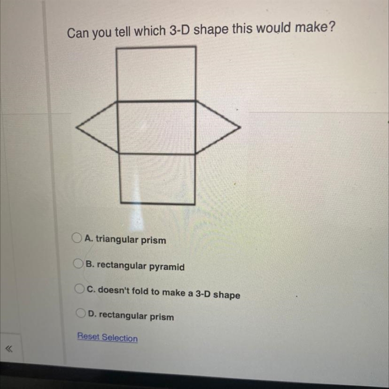 Can you tell which 3-D shape this would make?-example-1