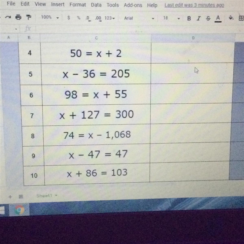 directions: solve each equation below and type your answer in the “answer” (next to-example-1