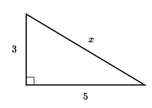 Find the value of x in the triangle shown-example-1