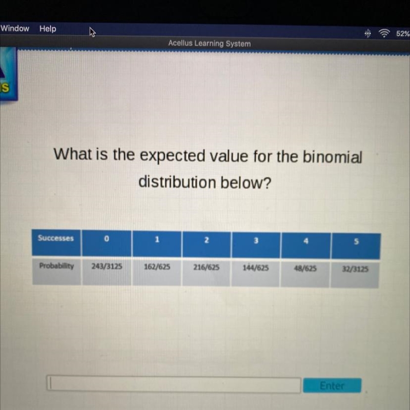 What is the expected value for the binomial distribution below-example-1