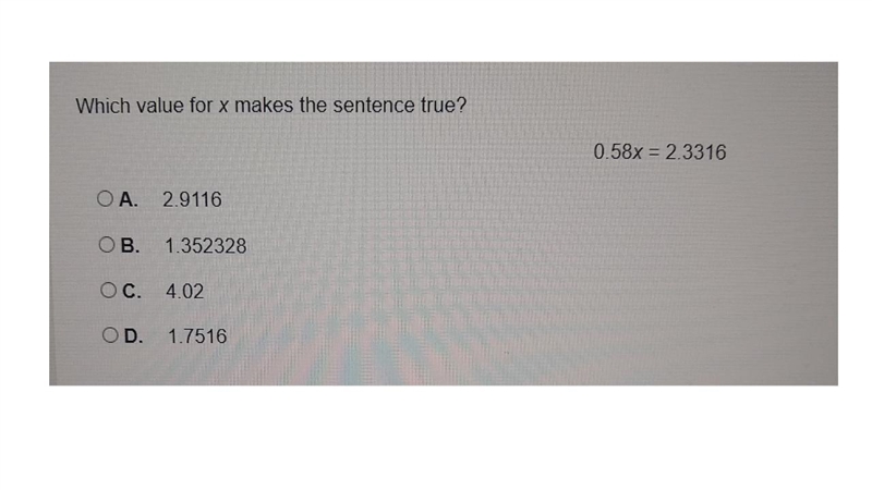 Which value for x makes the sentence true?-example-1