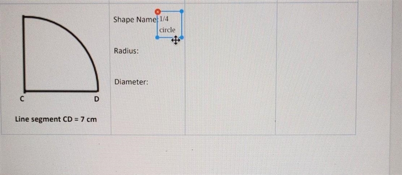 "in the table below, Identify the figure,find it's perimeter, and find it's area-example-1